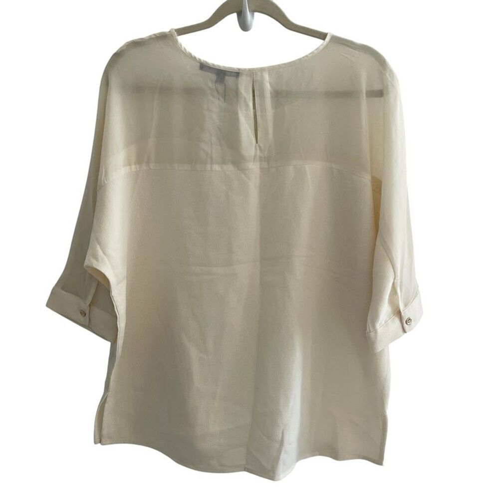 New Harve Benard Winter White Pullover Blouse Top Size Large Cream Lace - Picture 6 of 6